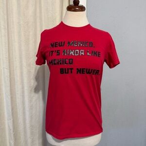 Anvil Women Red New Mexico Graphic Round Neck T-Shirt Size S 100% Cotton